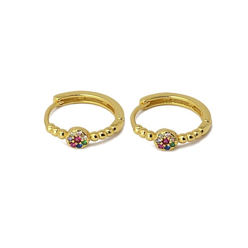 Orecchini a cerchio Anartxy donna Sferette e zirconi multicolor