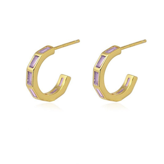 Orecchini a cerchio Anartxy donna Zirconi baguette