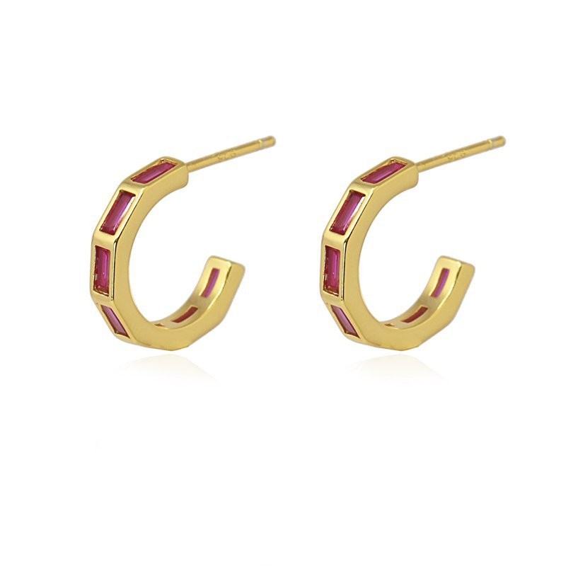 Orecchini a cerchio Anartxy donna Zirconi baguette