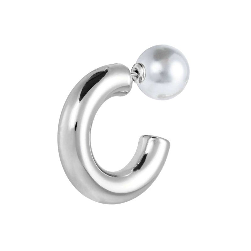 Mono orecchino Marlù cerchio bombato 2,9cm con perla