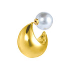 Mono orecchino Marlù cerchietto bombato 2,2cm con perla