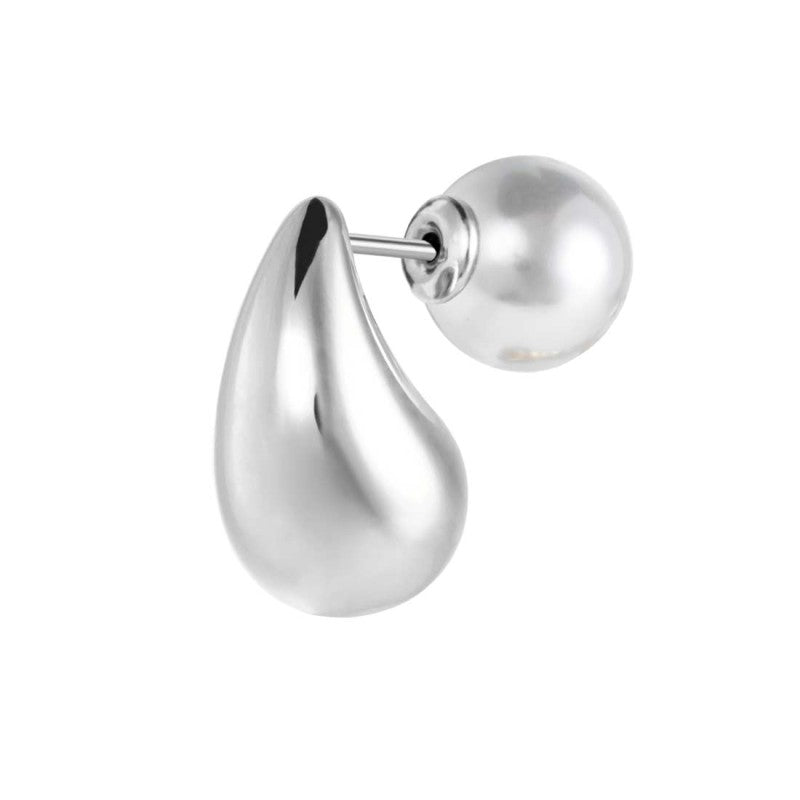 Mono orecchino Marlù goccia bombata 1,8cm con perla