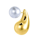 Mono orecchino Marlù goccia bombata 2,6cm con perla