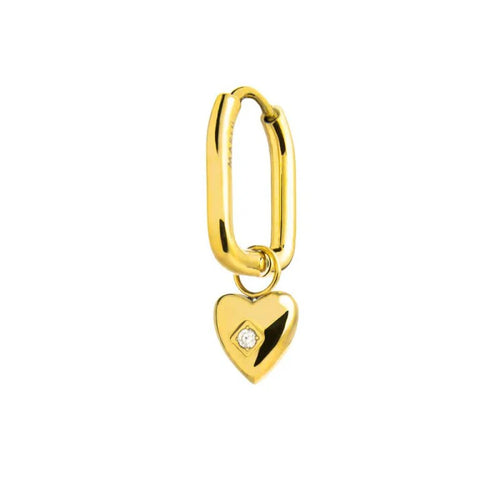 Mono orecchino Marlù donna Cerchio ovale con cuore