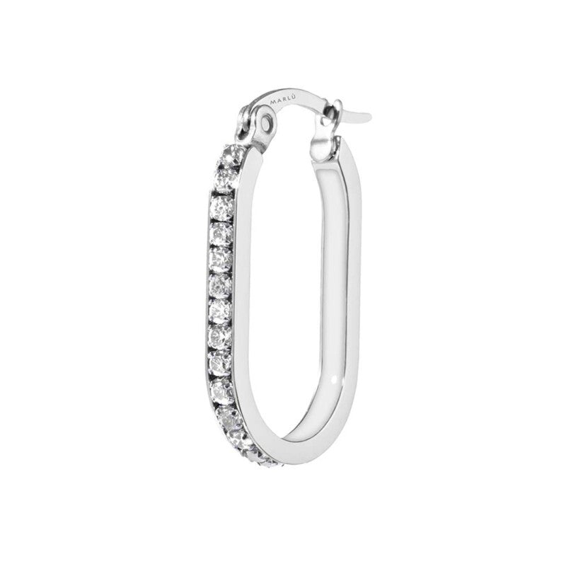 Mono orecchino Marlù donna ovale con zirconi e smalto