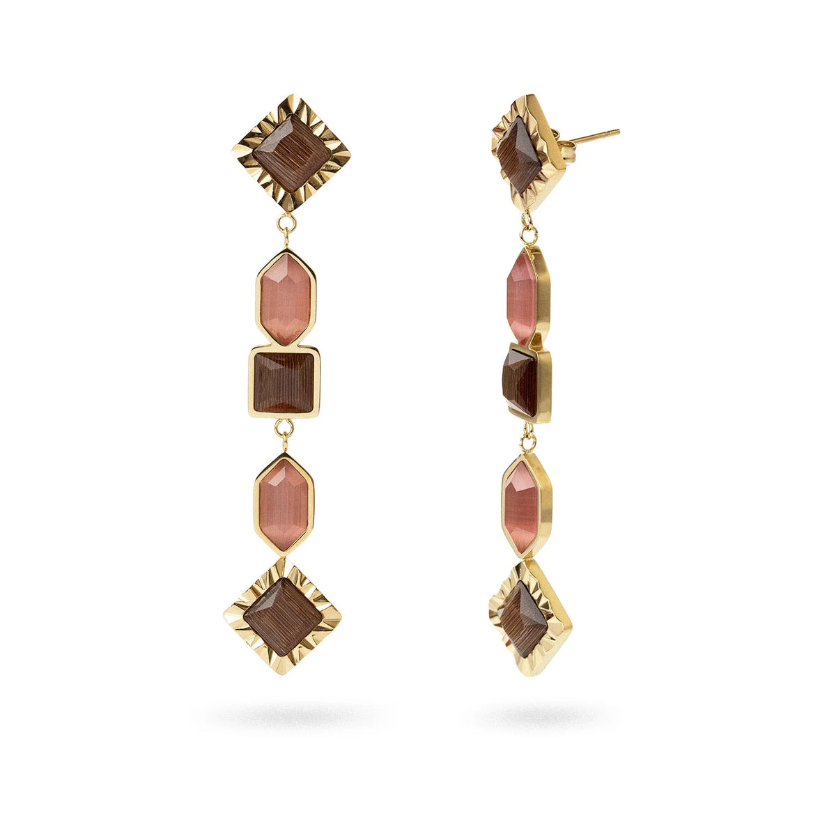 Orecchini Anartxy donna Gleam Geometrici pendenti brown