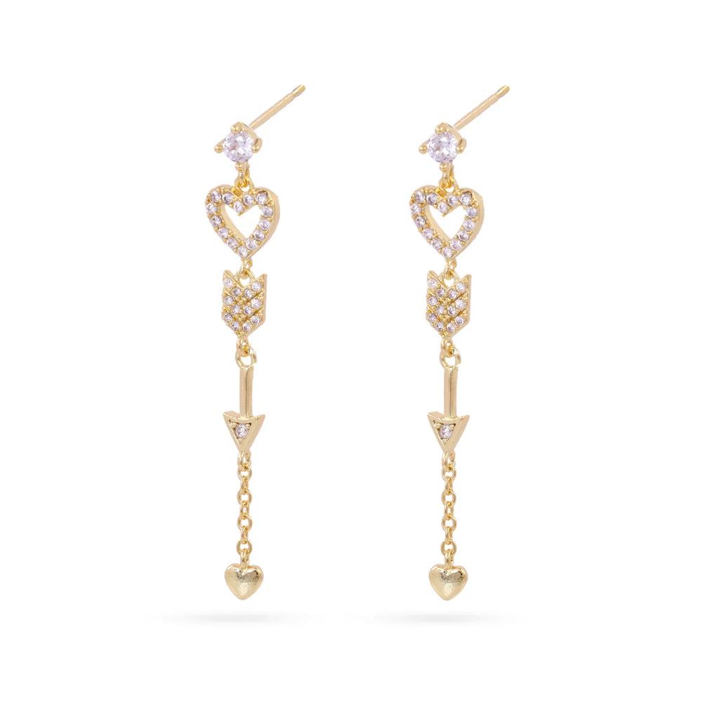 Orecchini pendenti Anartxy donna Shine Amoura Cuore e freccia