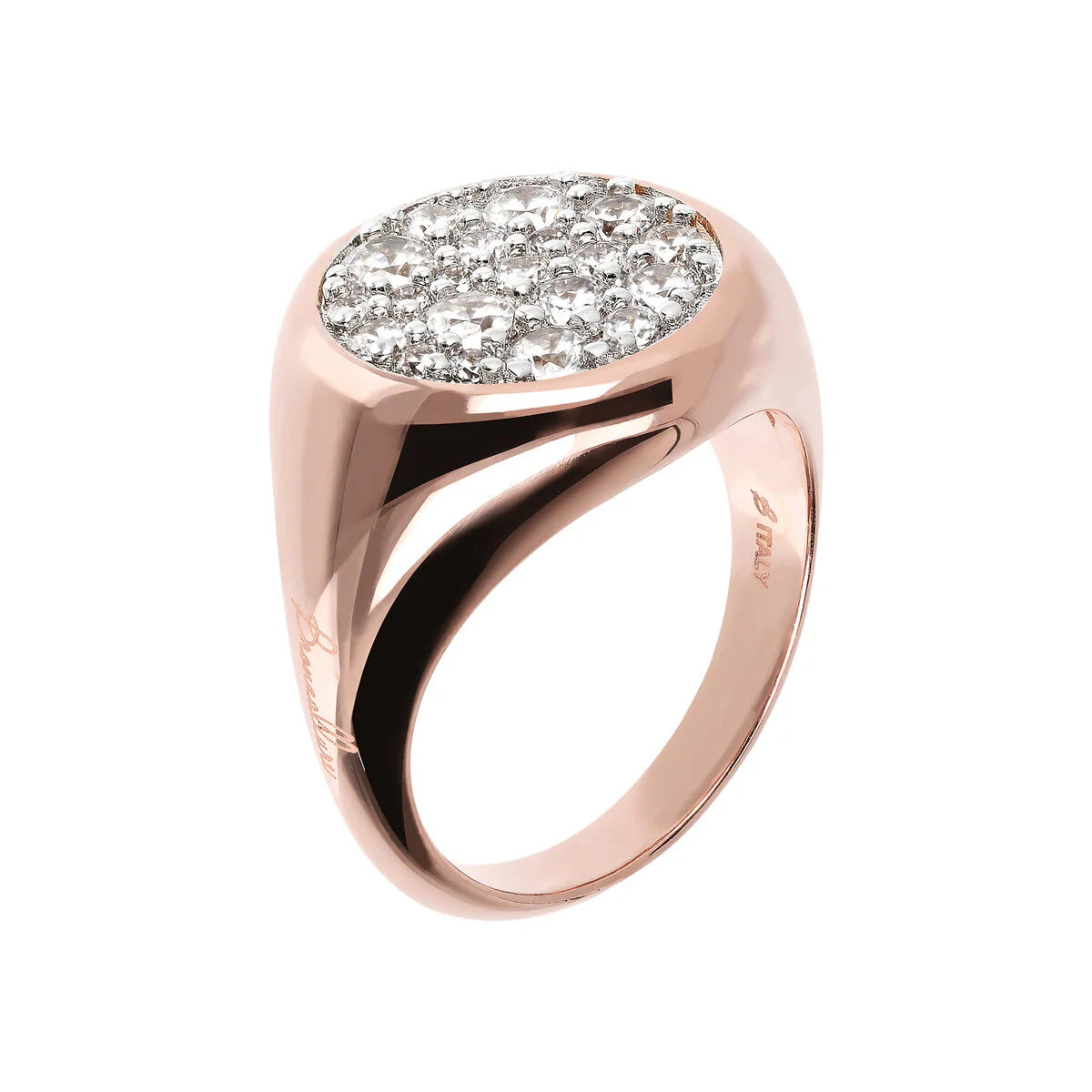 Anello Bronzallure Chevalier Piccolo con Pavé Tondo in Cubic Zirconia