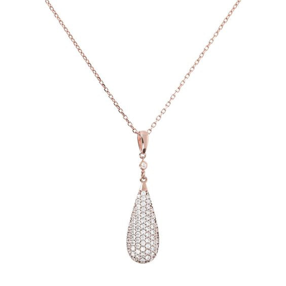 Collana Bronzallure con Pendente a Goccia Pavé in Cubic Zirconia