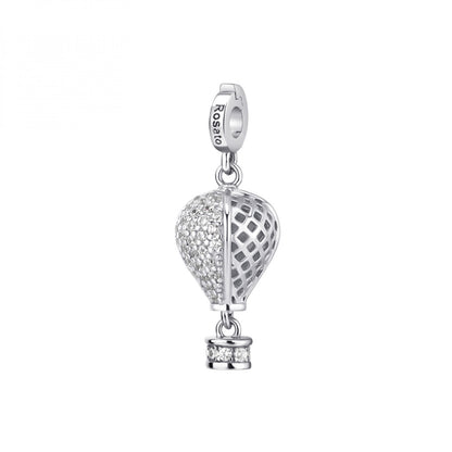 Charm Rosato Storie Mongolfiera zirconi e smalto viola