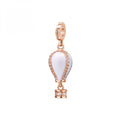 Charm Rosato Storie Mongolfiera Smalto bianco