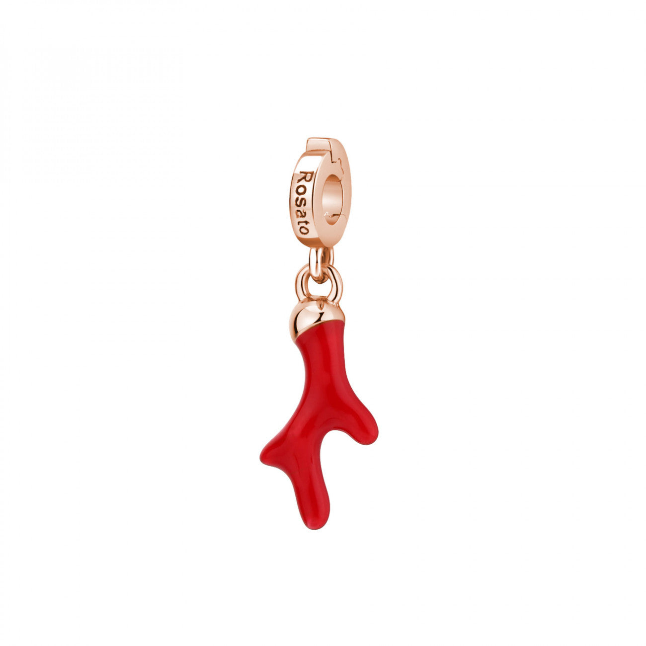 Charm Rosato Storie Corallo rosè e smalto rosso