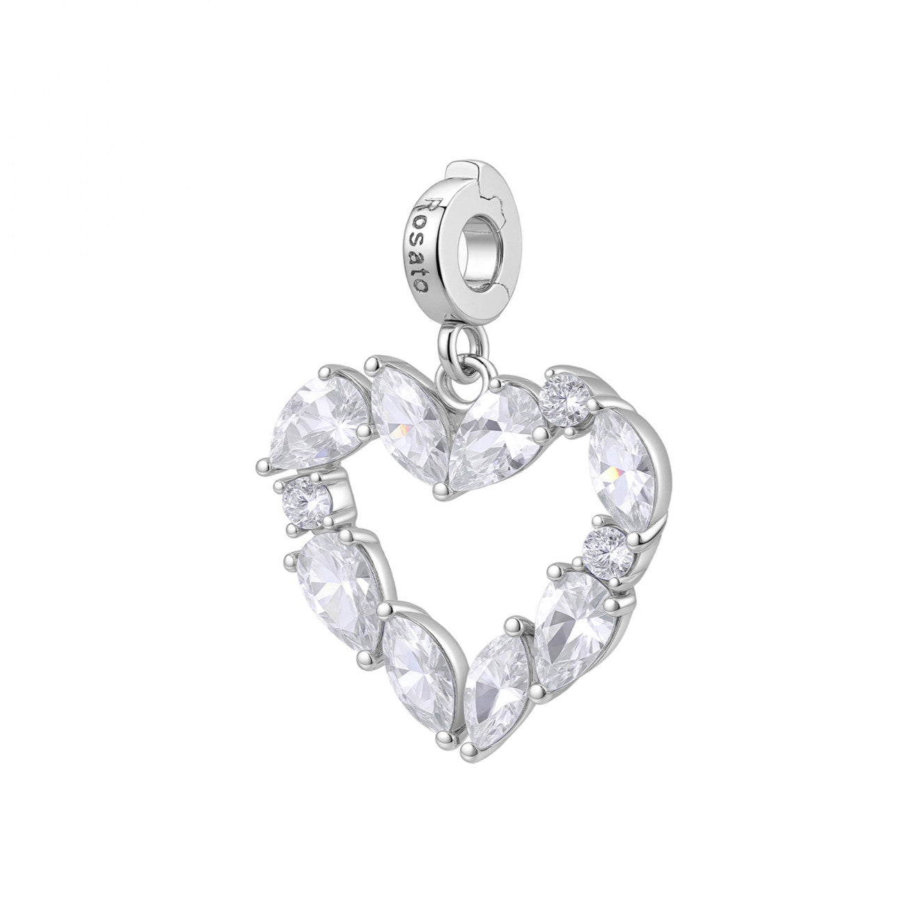 Charm Rosato Storie Cuore con zirconi