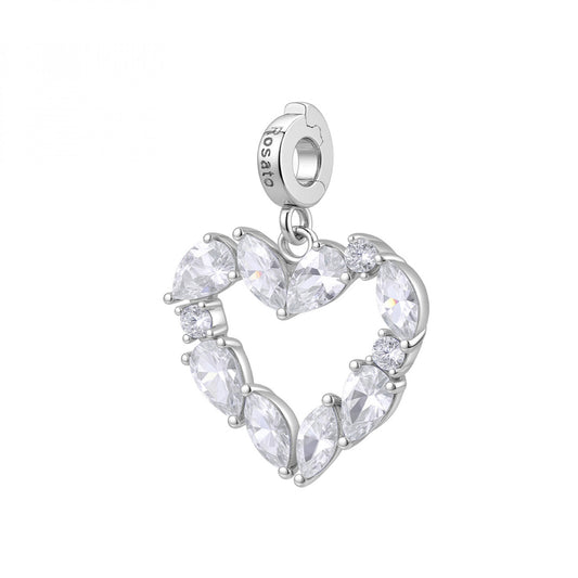 Charm Rosato Storie Cuore con zirconi