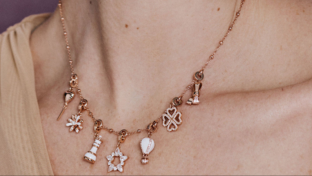 Charm Rosato Storie Stella rosè con zirconi