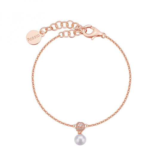 Bracciale donna Rosato Azzurra morbido con perla rosè