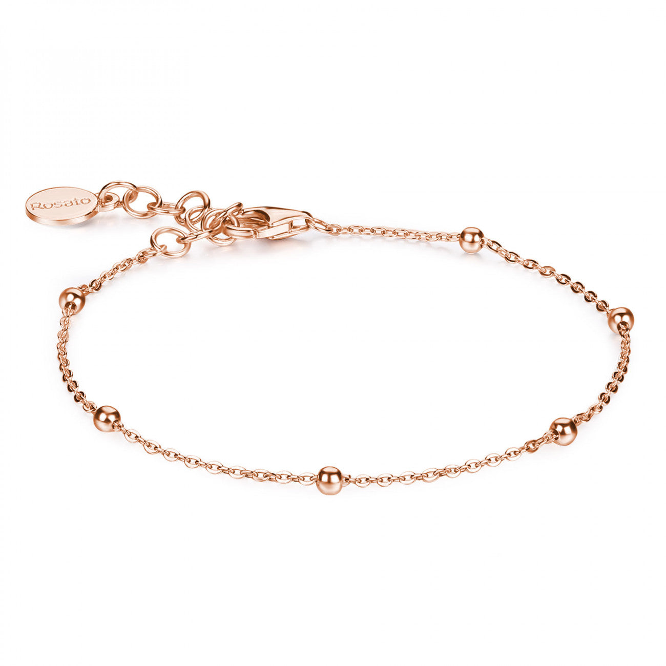 Bracciale donna Rosato Storie morbido con palline oro rosa