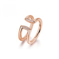 Anello doppio Rosato Bianca Pavè double rosè