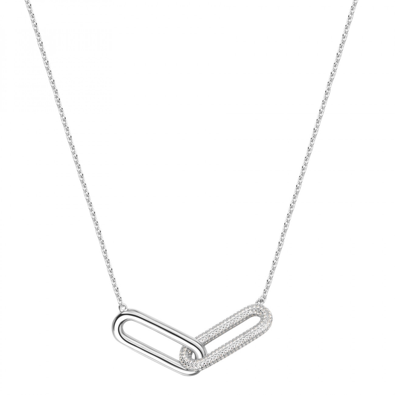 Collana girocollo Rosato Bianca Pavè Intreccio