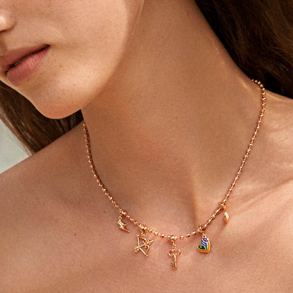 Collana Rosato Storie Catena con palline Rosè