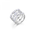 Anello tre fasce Rosato Gemma baguette centrale