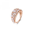 Anello a fascia Rosato Gemma rosè marquise e goccia