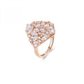 Anello fascione Rosato Gemma scudo rosè marquise e goccia