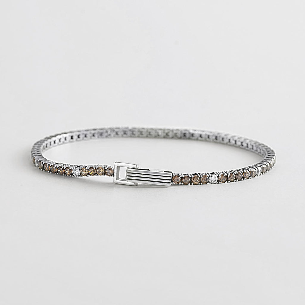 Bracciale Mabina Tennis Club Zirconi Brown e Bianchi