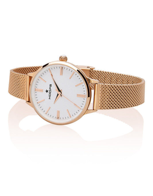 Orologio Hoops Donna Classic Gold Maglia Milanese Bianco