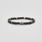 Bracciale Mabina Uomo elastico Pietra lavica