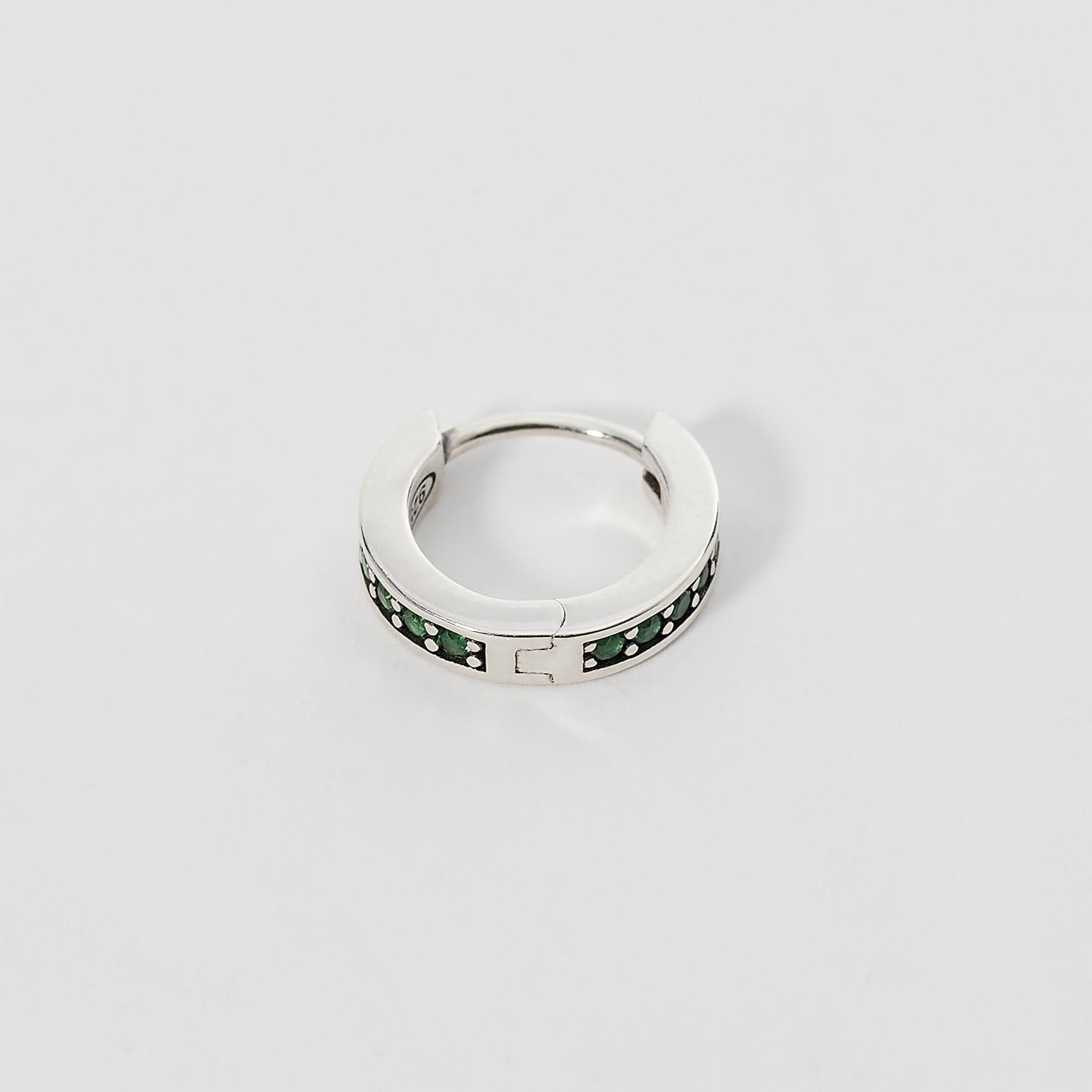 Orecchino Mabina Uomo Zirconi Verdi
