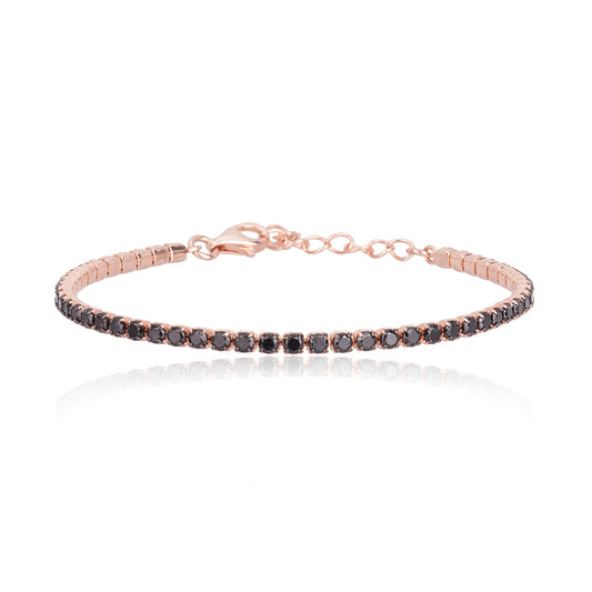 Bracciale Mabina donna mini tennis rosè e nero