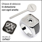 Anello Marlù CHANGY quadrato con piastrina Occhio