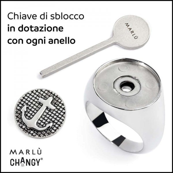 Anello Marlù CHANGY tondo con piastrina Ancora
