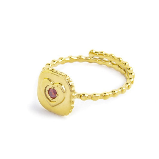 Anello Marlù donna Elemento quadrato con cuore rosso