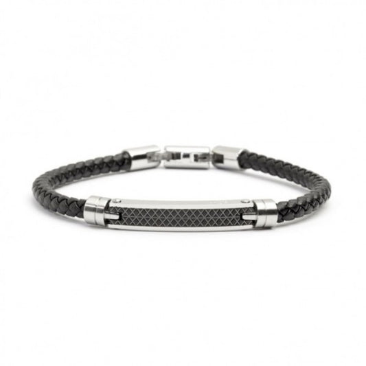 Bracciale Marlù uomo inserti smalto nero