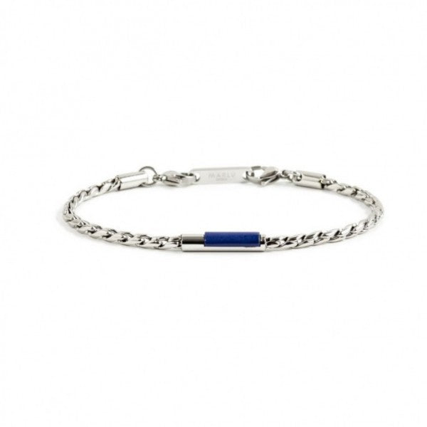 BRACCIALE UOMO CATENA CORDA CANNETTA BLU