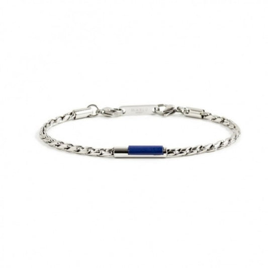 BRACCIALE UOMO CATENA CORDA CANNETTA BLU