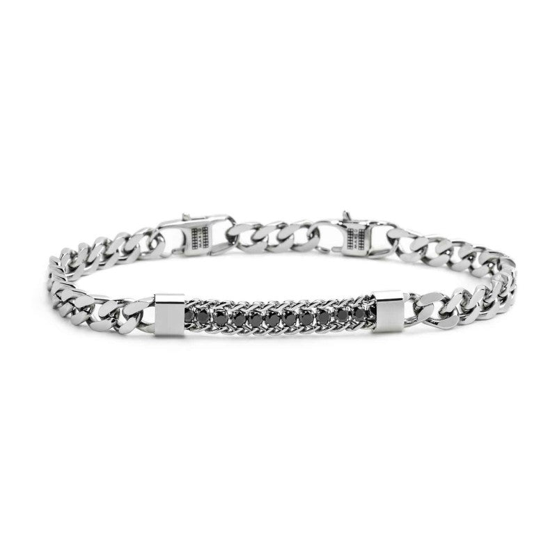 Bracciale Marlù uomo Grumetta e Tennis centrale Zirconi Neri