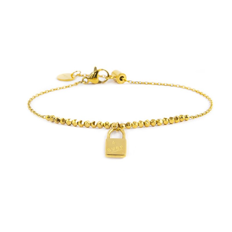 Bracciale Marlù donna con lucchetto,cuore con cristalli rossi