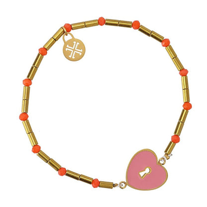 Bracciale Donna Anartxy Enamel Cuore Lucchetto