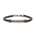 Bracciale Marlù uomo inserti rosè e smalto nero