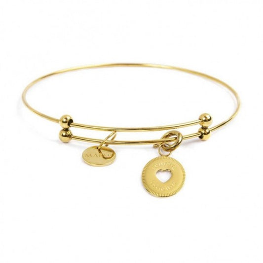 Bracciale Marlù Donna Rigido con pendente 'SEMPRE INSIEME' Acciaio-Rosè-Gold