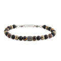 Bracciale Marlù uomo sfere agata nera ed occhio di tigre