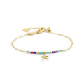 BRACCIALE STELLA MARINA PENDENTE E MIYUKI MULTICOLORE PVD ORO