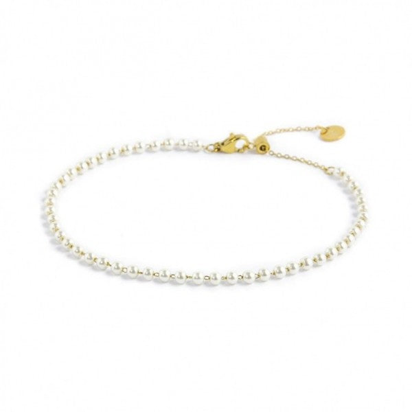 CAVIGLIERA MARLÙ CATENA CON PERLE BIANCHE PVD ORO