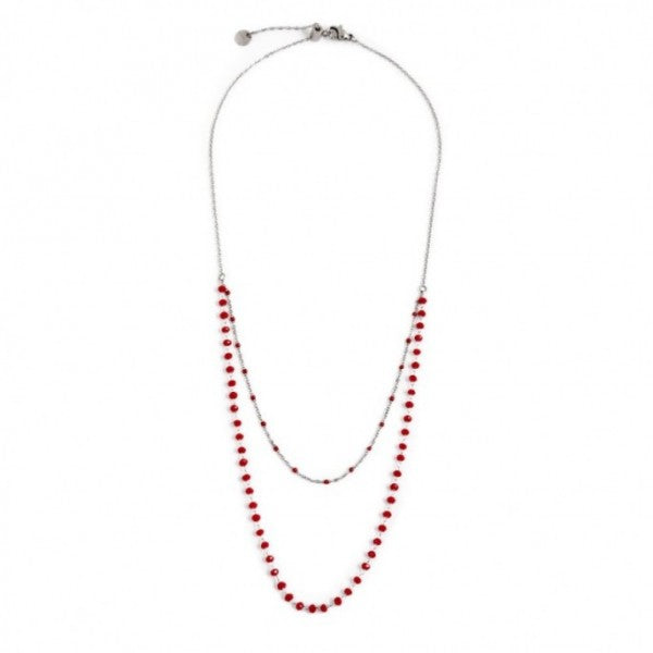 Collana Marlù Donna Cristalli Rossi