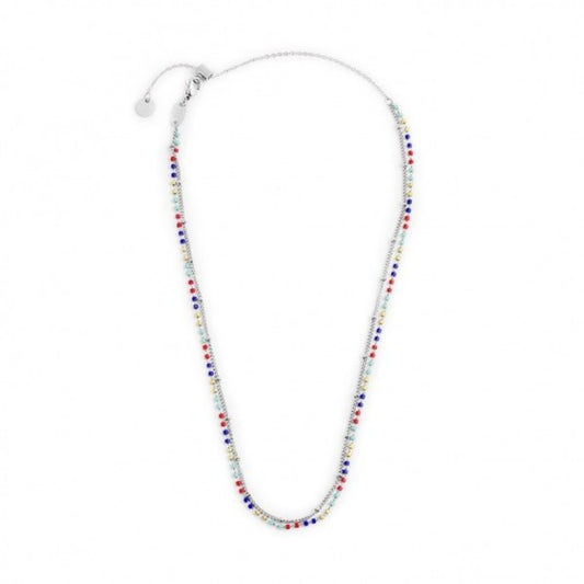 COLLANA MARLU' DONNA CATENA GRUMETTA E MIYUKI MULTICOLORE ACCIAIO
