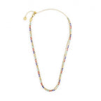COLLANA MARLU' DONNA CATENA GRUMETTA E MIYUKI MULTICOLORE PVD ORO