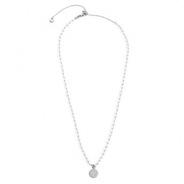 Collana Marlù Donna con pendente 'Albero dei Valori' con perle bianche e Acciaio